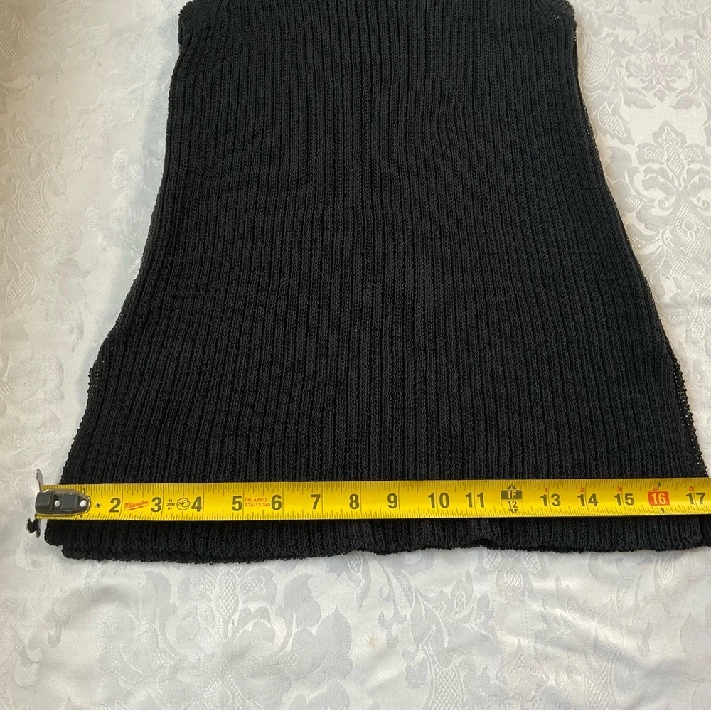 Wynne Layers Women Size Medium Black Sleeveless Mesh Knit Sweater Vest - Picture 7 of 8